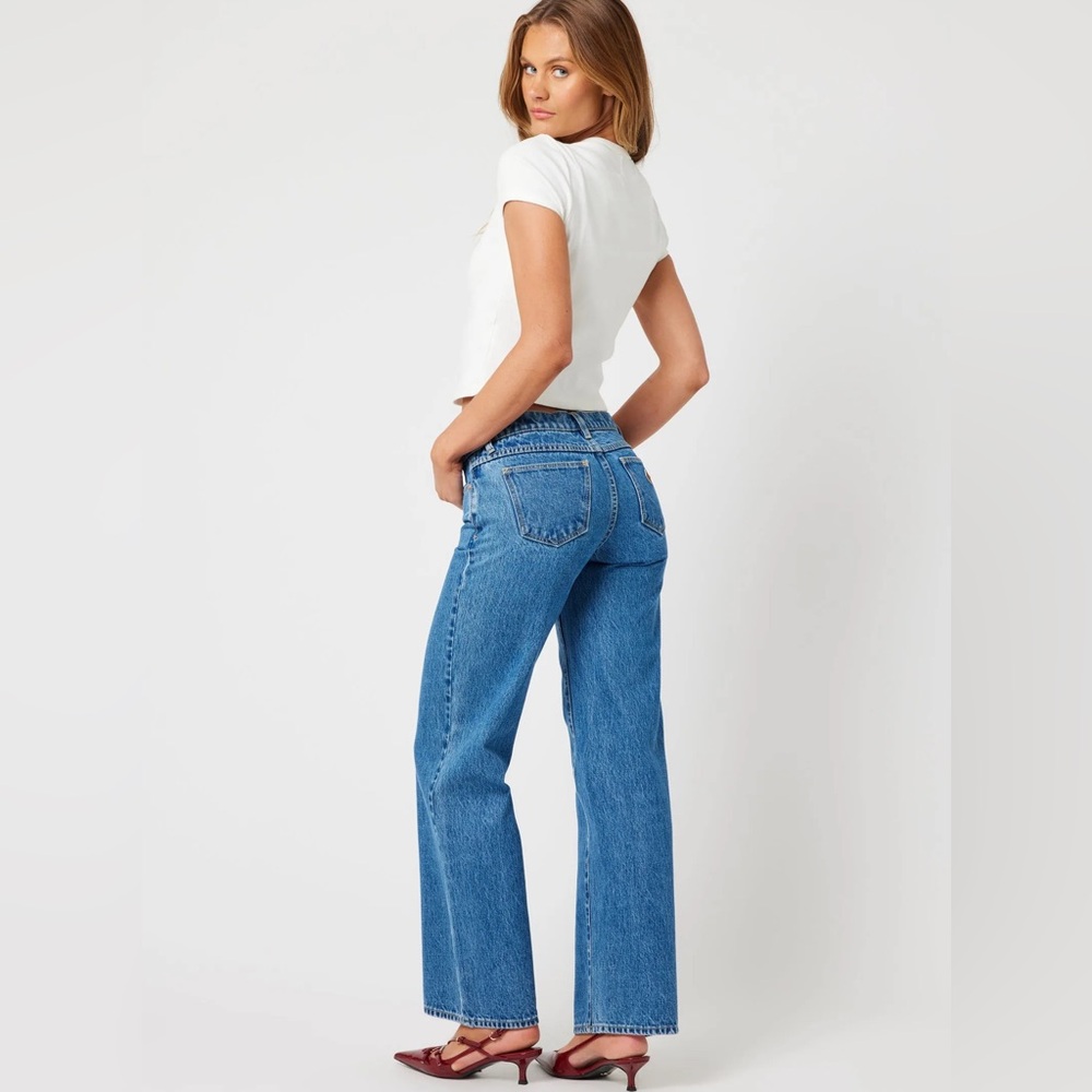 Abrand Women's Classic Blue Wide Leg Jeans - Picture 4 of 5